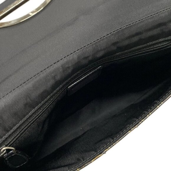 Auth DIOR/ChristianDior Maris Pearl,Trotter - Dark Brown Patent Leather Handbag - Picture 6 of 16